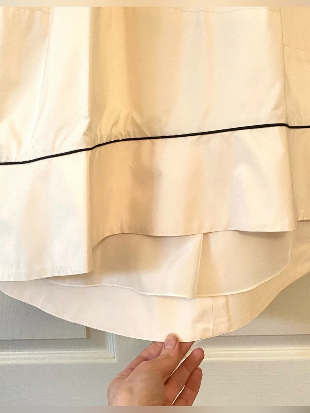 Vintage Yves Saint Laurent YSL 100% Silk Long Skirt Midi Cream White Chiffon XS - Picture 7 of 16